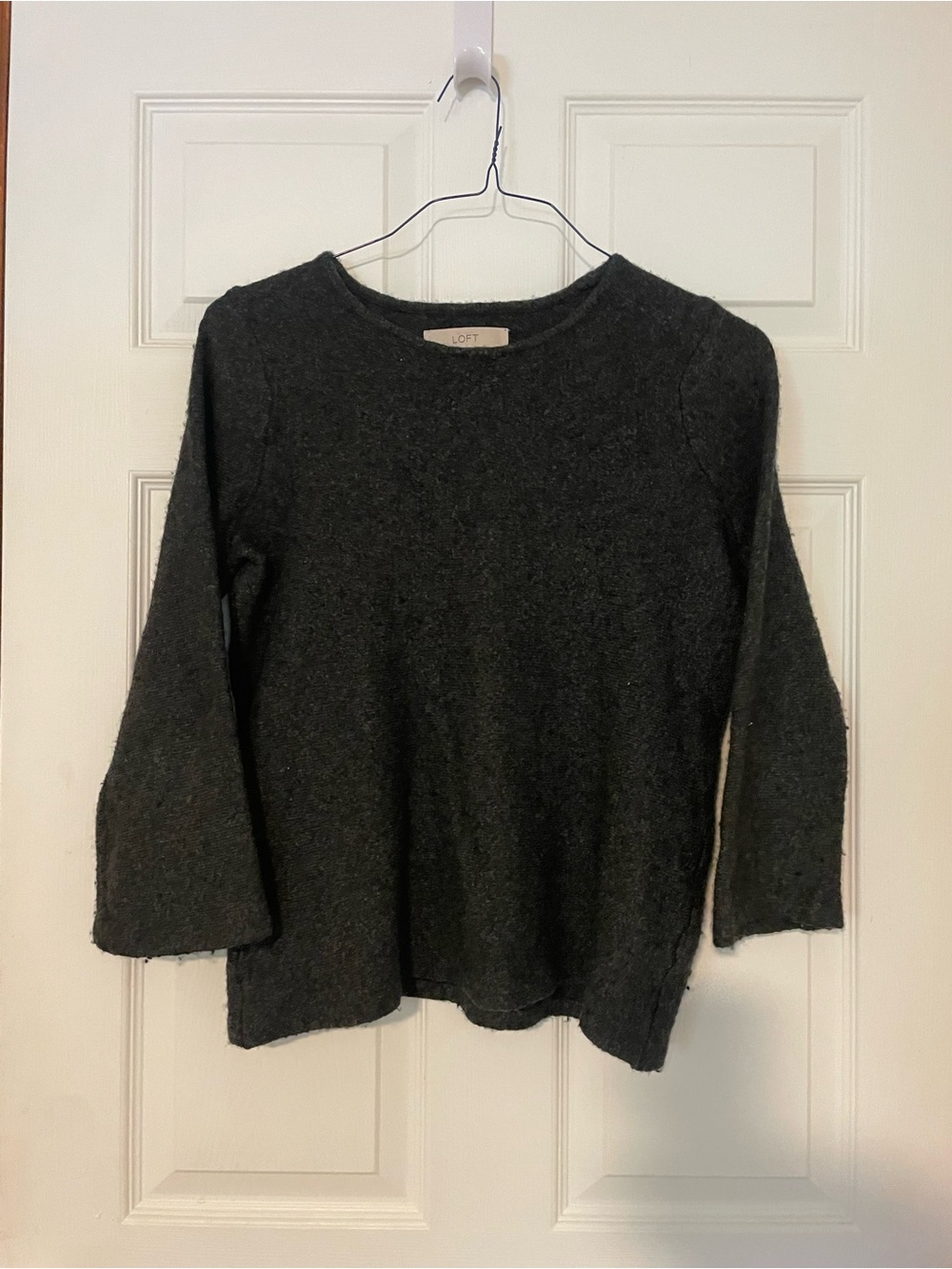 LOFT Charcoal Gray Women's Scoopneck Sweater